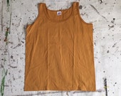 Vintage NOS Gold Cotton Tank Top - Anvil Tank Tee - NOS Deadstock (Mens LG)