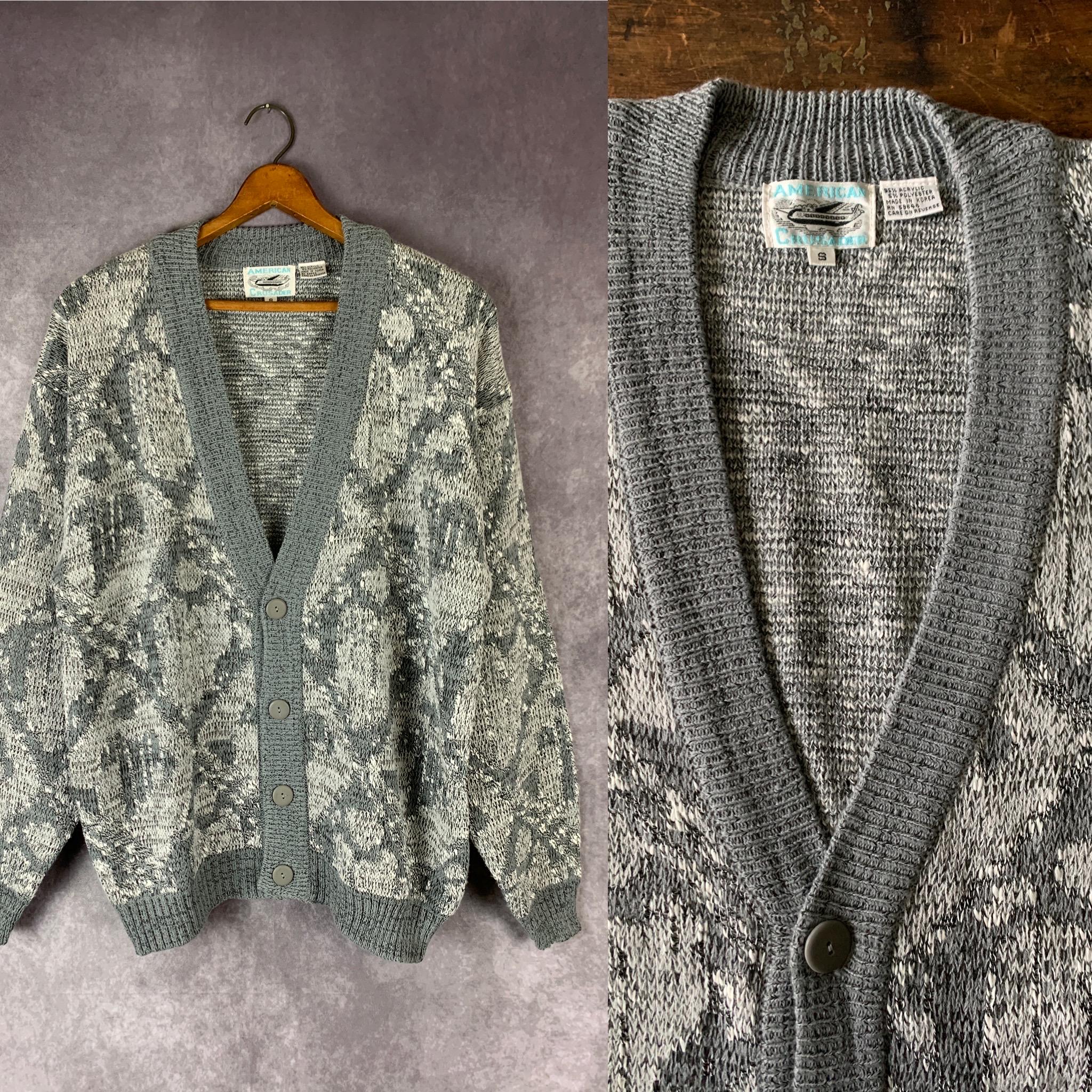80s Mens Cardigan - Etsy 80s Mens Cardigan - Etsy