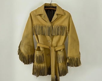 Vintage 50s Levis Short Horn Big E Suede Fringe Jacket Levi