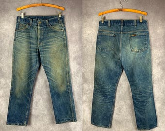 70s LEE Boss of the Road 77 Jeans 32 X 28 - Vintage Clothing - Vtg 