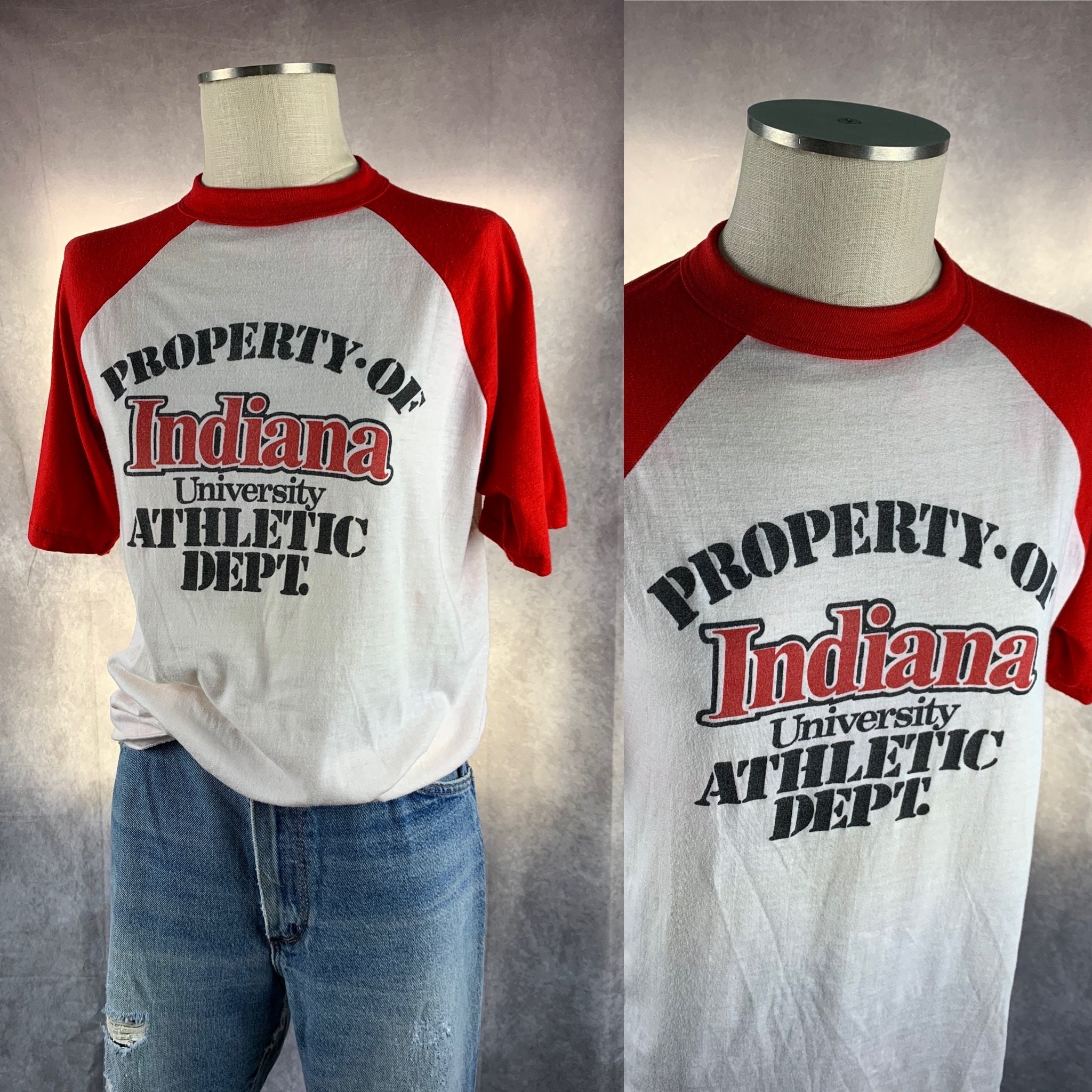Vintage 90s Indiana Hoosiers IU Hockey Jersey Starter Red SEWN 