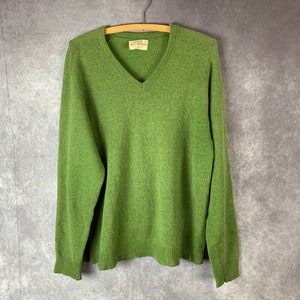 Vintage 60s Mens Arrow Cum Laude Green V-neck SweaterM image 2