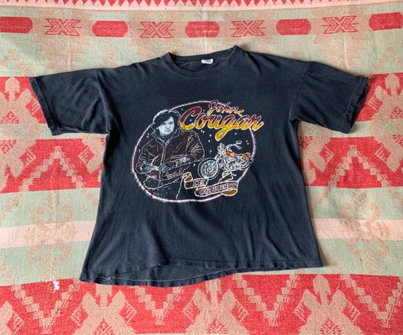 Vintage 80s John Cougar (Mellencamp) T-shirt 1980… - image 1