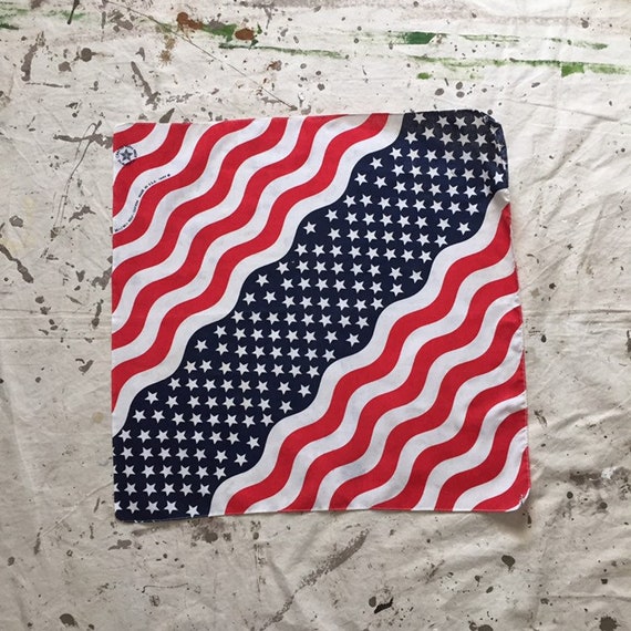 Vintage 80s 90s American Flag Patriotic Bandana /