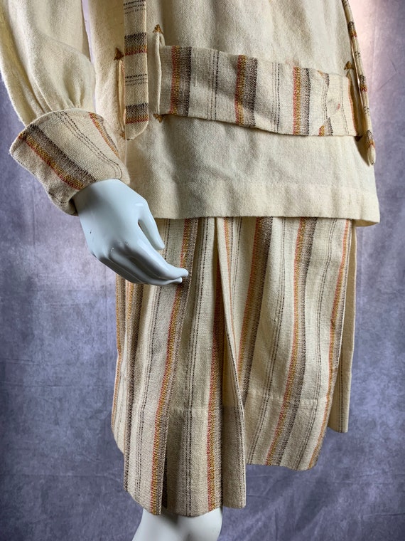 1920s Dress Wool Suit Antique Vintage 20s Cream S… - image 3