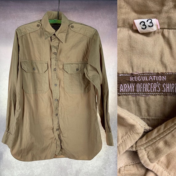 1940s Men’s Vintage Military Shirt 40s US Army Regula… Gem