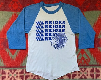 Vintage 1970s Warriors Indian Head Jersey Ringer T-shirt (xs)