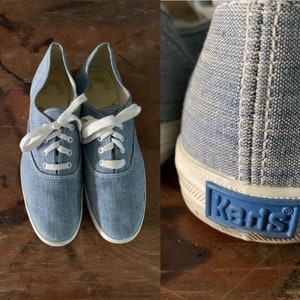 Vintage 1970s Chambray Blue Keds Sneakers (sz 9)