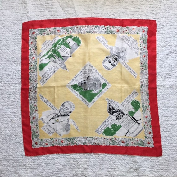 Vintage 1940s 1950s Tuskegee Institute Silk Scarf