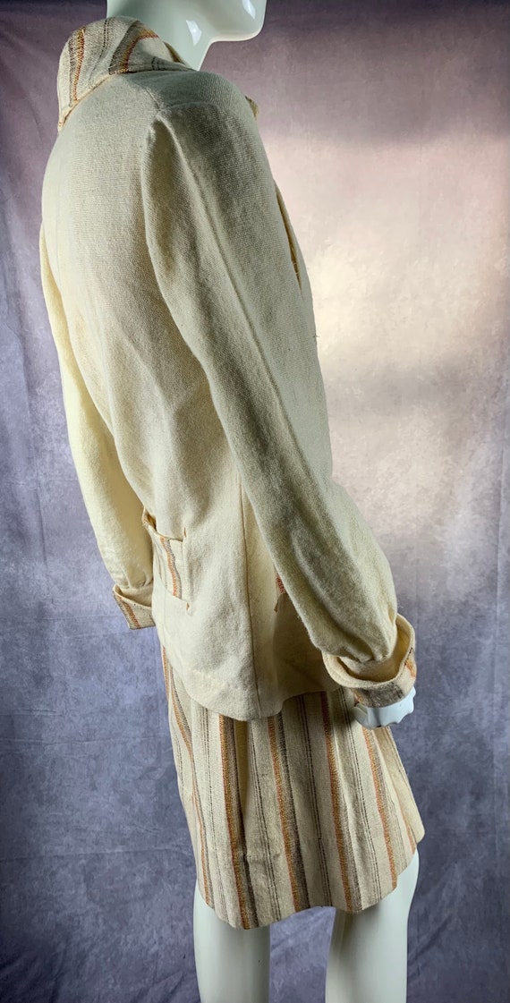 1920s Dress Wool Suit Antique Vintage 20s Cream S… - image 6