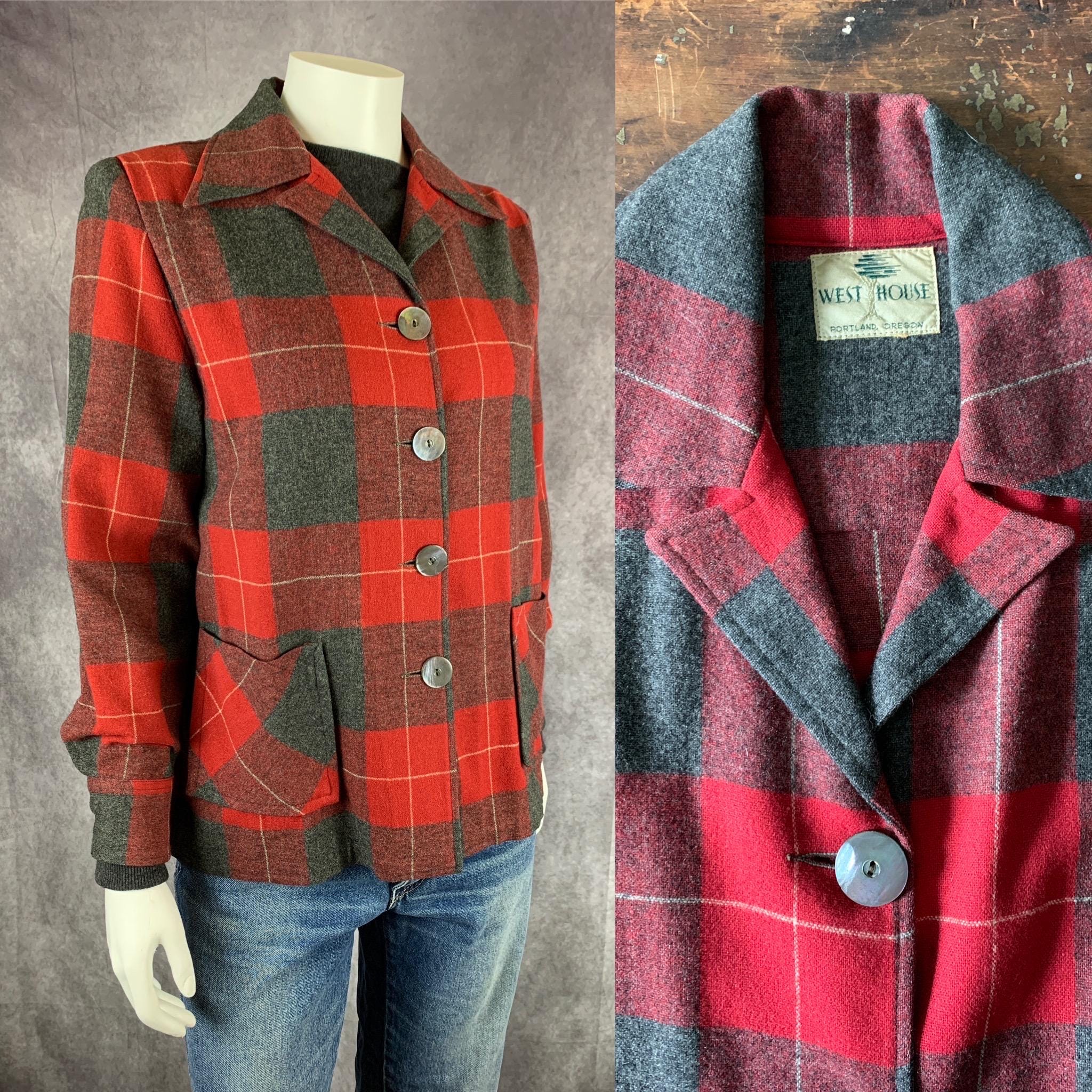 1950s Plaid Jacket - Etsy 1950s Plaid Jacket - Etsy