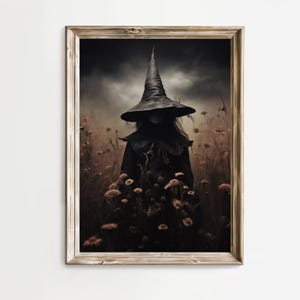 Wicked Witch Halloween Decor Dark Magic Wall Art Scary Witch Digital Download Spell Spooky Witchy Halloween Printable Impressionist Art