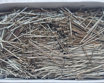 Steel Straight Pins for Crafts 1-1/16" Half Pound Box - All-Purpose Craft Pins Ornament Pins- FREE USA Shipping