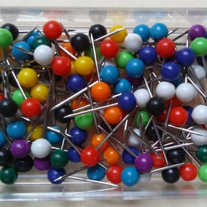 Push Pins for Map 200 Shiny Quality Map Pins Travel Map Tacks World Travel Markers Various Colors 2 boxes 100 pins per box 4mm ball heads image 2