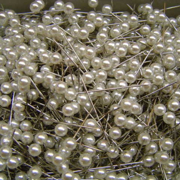 1000 Pearl Headed Pins - White Pearl Head - 4mm Round Heads  - FREE USA Shipping - SHARP Craft Pins Bout Pins Best Value