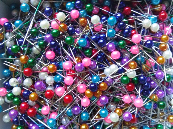 1000 Pearl Pins for Crafts - Multi-Colored Pearl - 4mm Round Heads - FREE  USA Shipping - SHARP Craft Pins