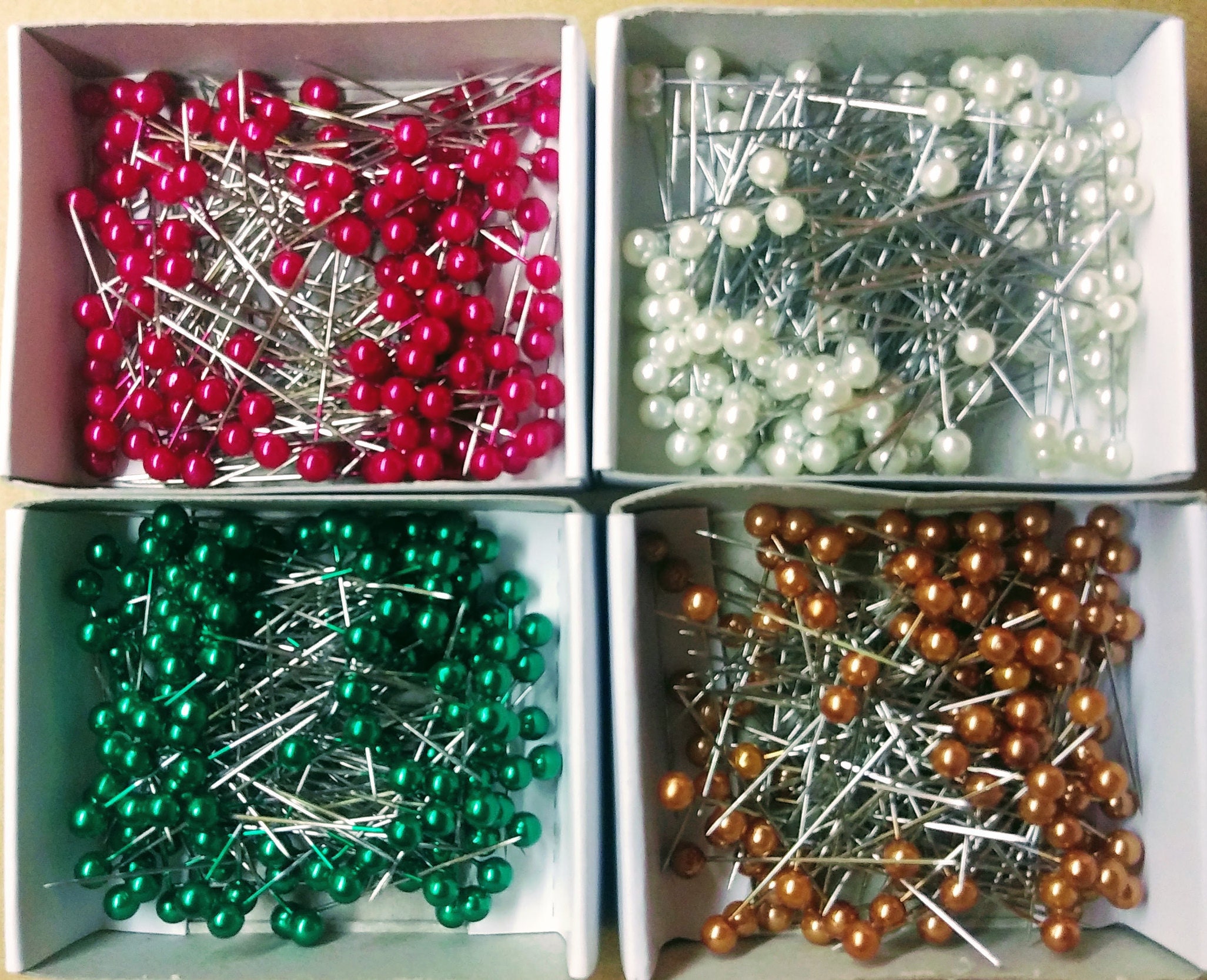 250pcs 1.5 Inch Sewing Pins With Glass Pearl Head Pins Straight