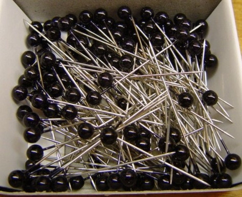 Black Pins 1.5 Craft Pins Shiny Ball Heads SHARP Pins Etsy
