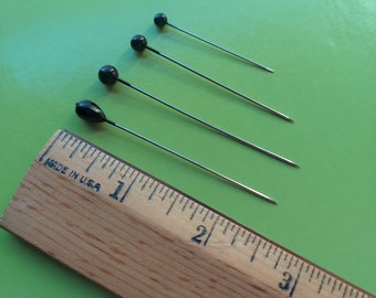 BLACK Pearl Craft Pins SHARP Hobby Pins - Choose Size and Shape - Corsage Pins and Crafts