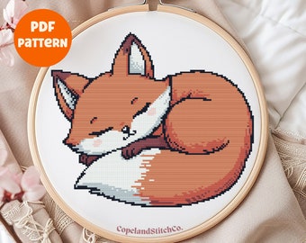 Kawaii Fox Cross Stitch Pattern: Pixel Art (Instant PDF Download)
