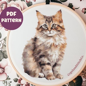 Cozy Crafting: Printable American Bobtail Cat Cross Stitch Design