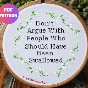 Snarky Kreuzstichmuster: Freches Stickmuster Stickmuster (PDF-Muster)