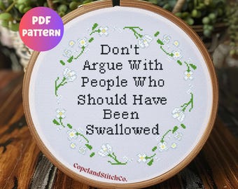 Snarky Cross Stitch Pattern: Sassy Embroidery Design (PDF Pattern)