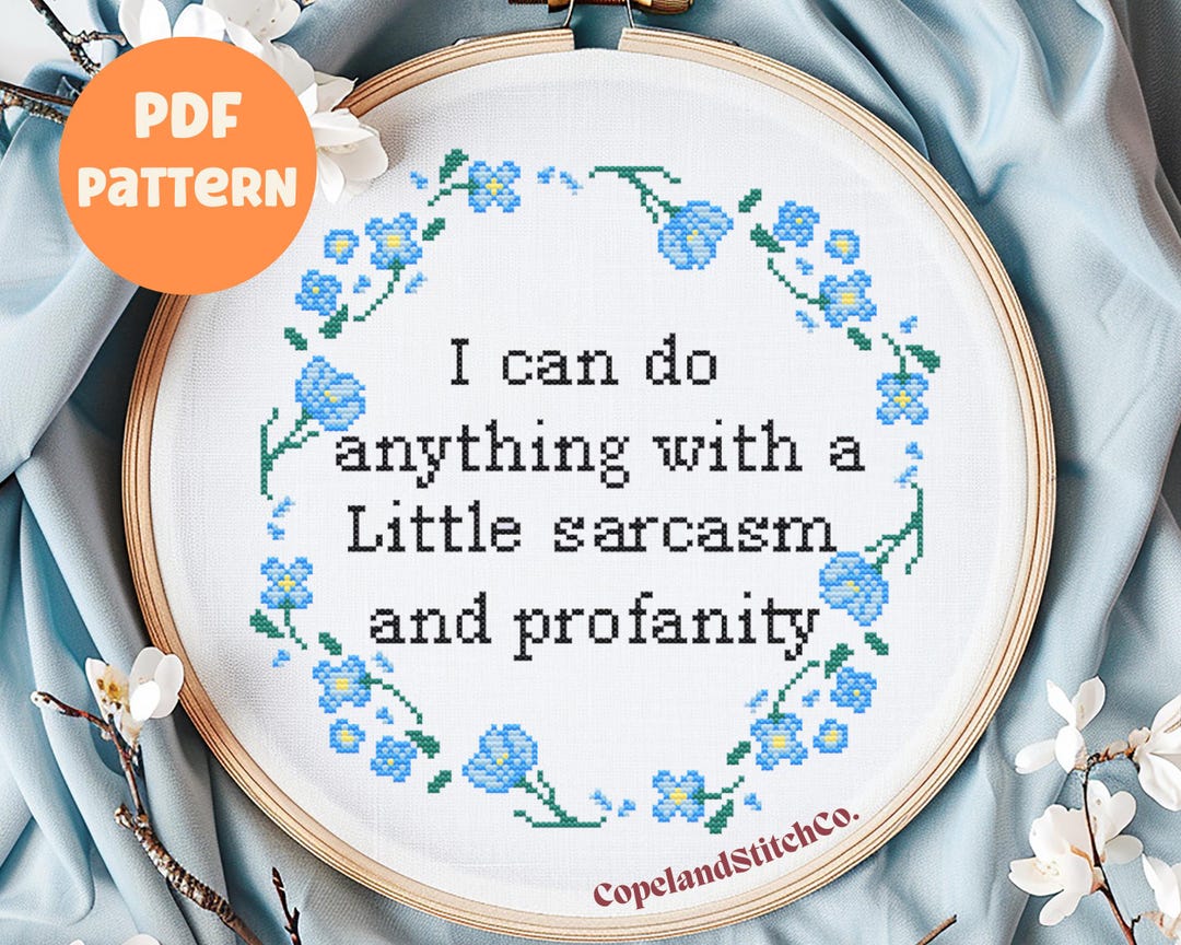 Funny Sarcastic Cross Stitch Pattern: I Can Do Anything (PDF Pattern ...