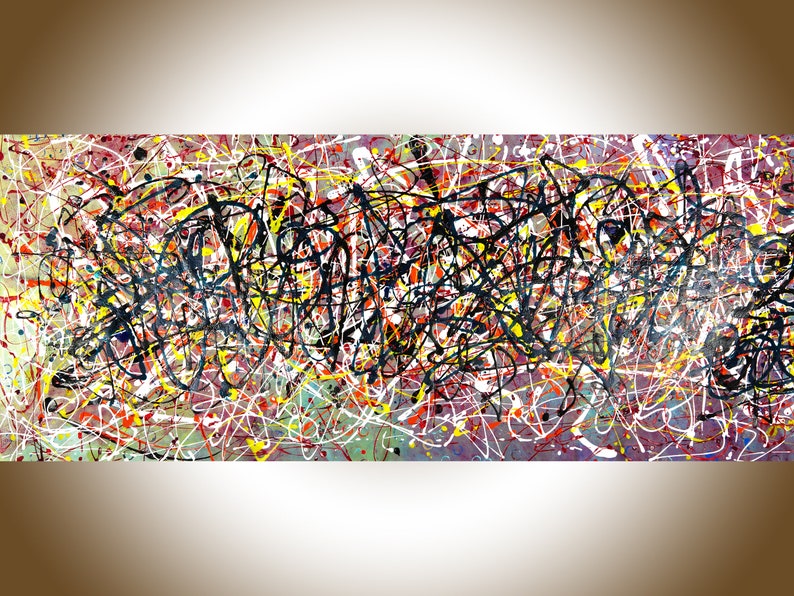 72Jackson Pollock style inspired Drip Art Original image 1