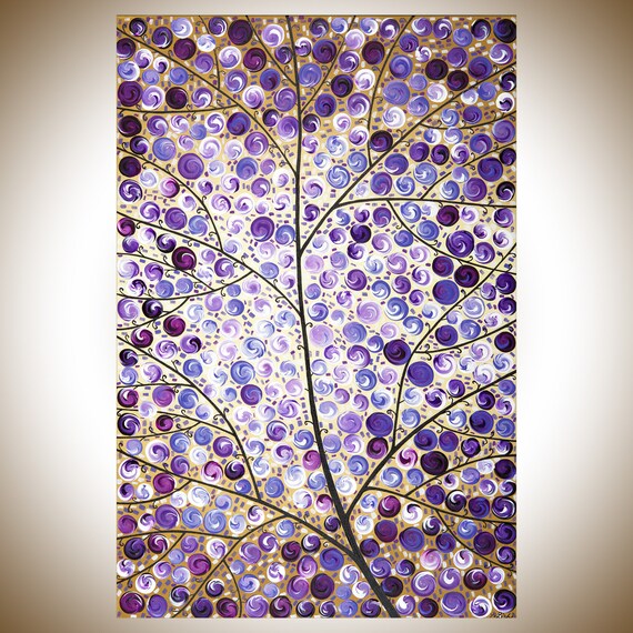 Abstract art Purple yellow wall art Original artwork colourful Etsy