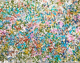 ジャクソン・ポロック、抽象画、灰色の抽象的な大型キャンバスアート