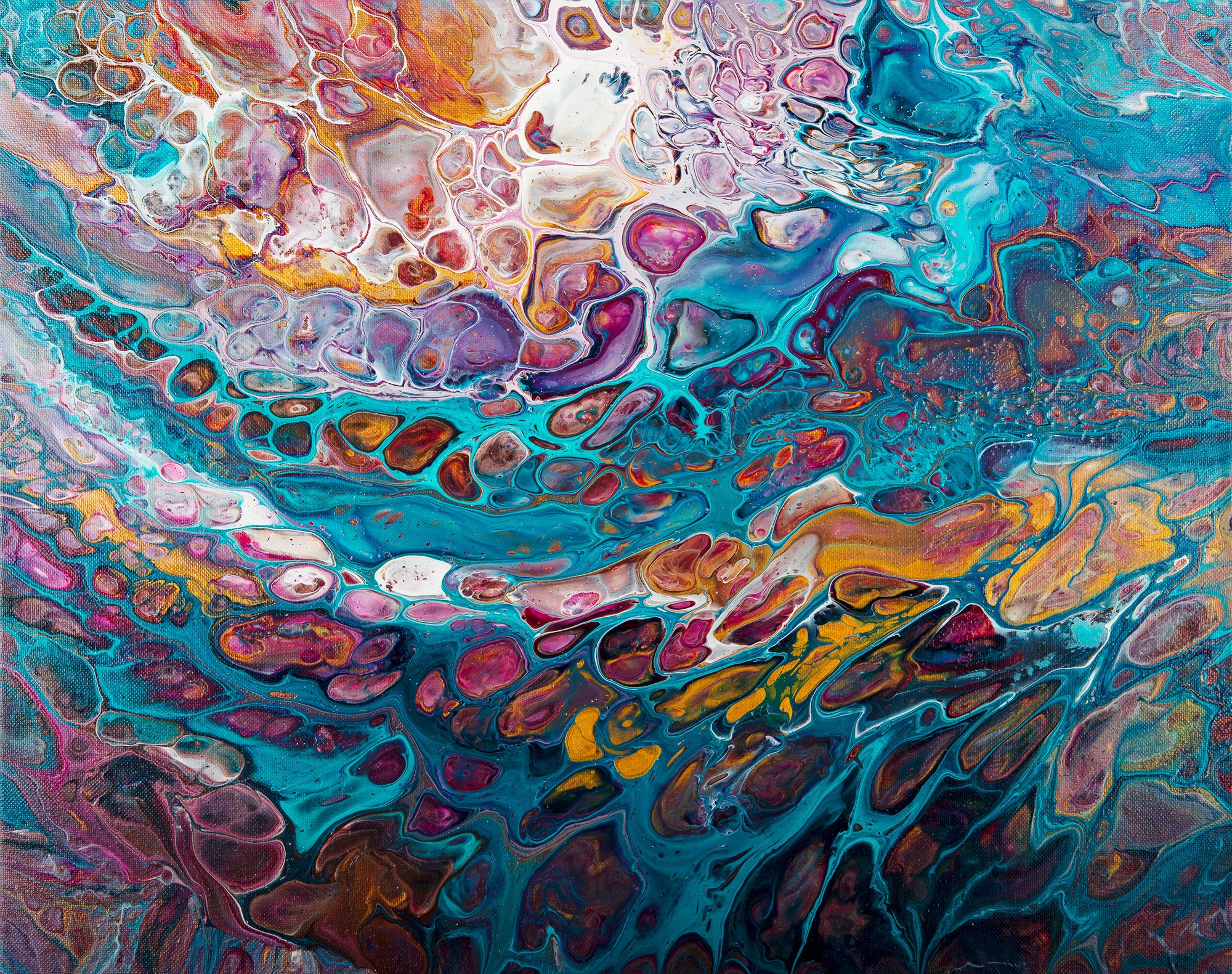Acrylic pour 16 x 20 fluid art fluid painting Abstract art Etsy