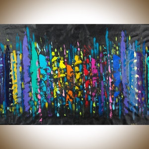 Multicolour art abstract painting large wall art canvas art by YiQi Li