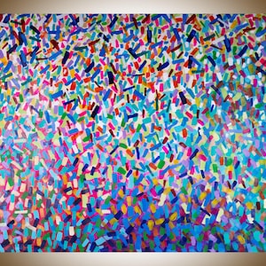 Oversize Abstract Canvas Painting: Multicolor Modern Art (60x120)