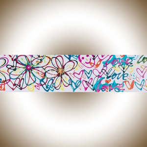 Narrow art Flower painting Abstract painting gift for her mother's day gift by QIQIGALLERY