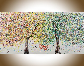 72" Tree painting love heart painting Canvas art  by YIQI LI