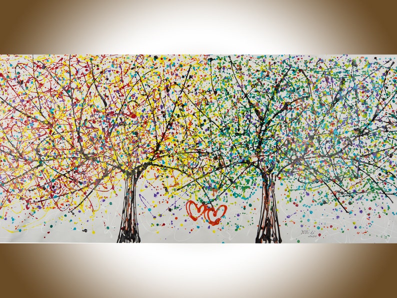 72' Tree painting love heart painting Canvas art  by YIQI LI 