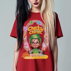 Chucky Charms St Patricks Day Shirt, Horror Movie Tshirt, Funny Mashup Tee