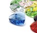 10mm faceted glass heart beads for jewelry making crafts. Small top drilled colorful crystal puffed heart charms bead mix. 10 & 20 pc lots. 