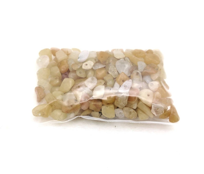 Golden Jade Quartz Chip Beads for Jewelry Making. Drilled Etsy
