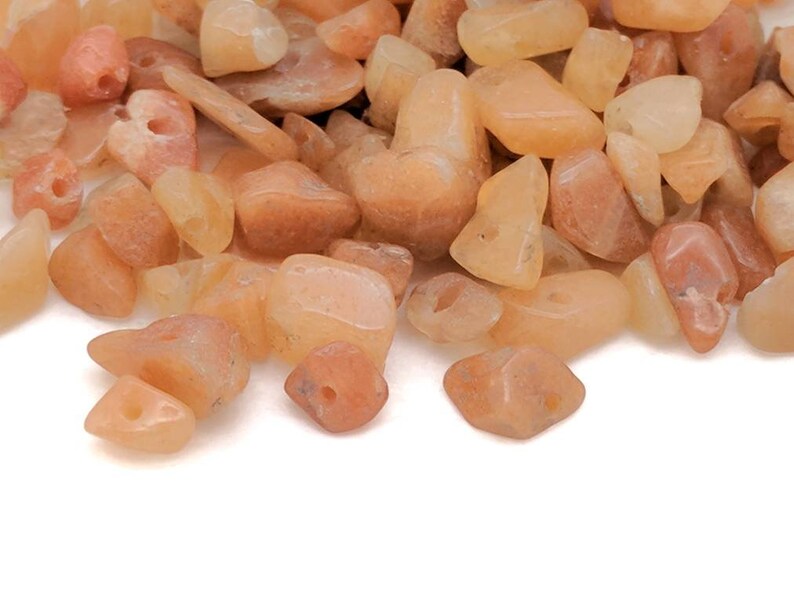 Drilled natural crystal gemstone destash in bulk Large orange bead lot 200 grams red aventurine chip beads for jewelry making /& DIY crafts