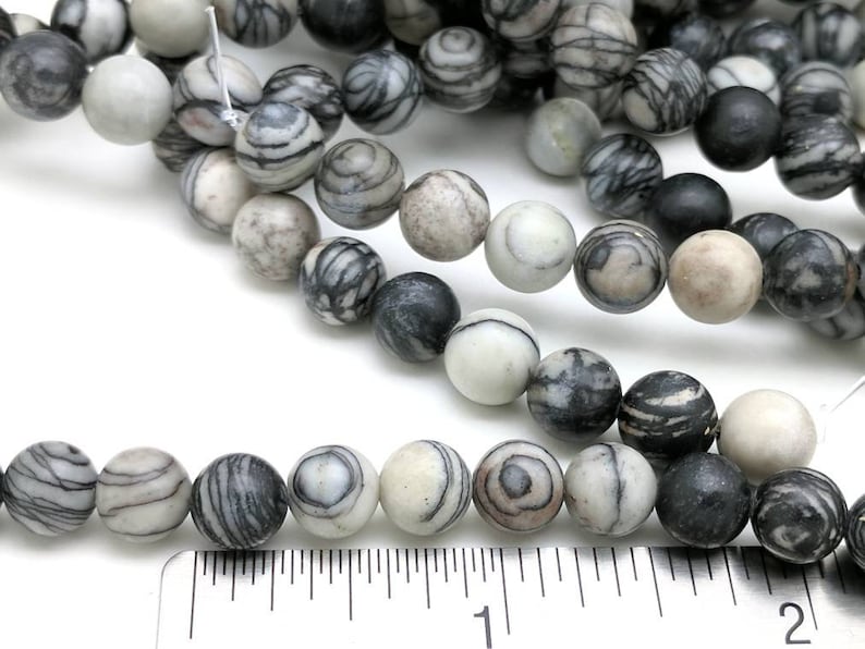 30 Pcs. 8mm Black Silk Stone Beads for Jewelry Making & DIY Etsy