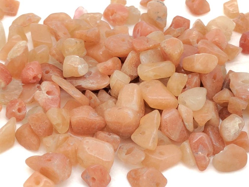 Drilled natural crystal gemstone destash in bulk Large orange bead lot 200 grams red aventurine chip beads for jewelry making /& DIY crafts