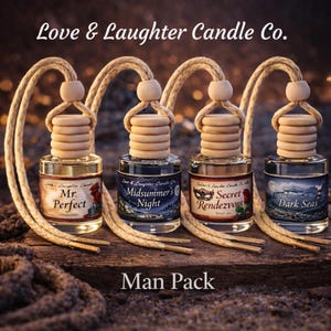 4 Pack -Hanging Car Diffusers - The Man Pack