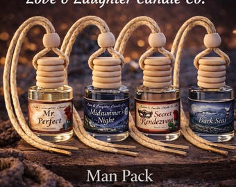 4 Pack -Hanging Car Diffusers - The Man Pack