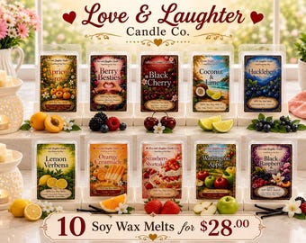 Choose Any 10 Wax Melts for 28 – Pick Your Scents (2nd & 3rd Photo) – Use Personalization to Enter Scents – Hand Poured Soy Wax Melts