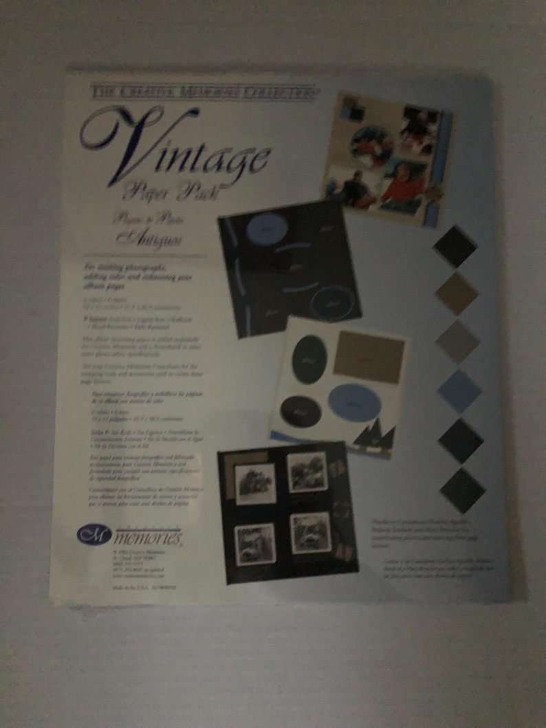 May include: Vintage Paper Pack - Photo & Antique. A pack of paper for scrapbooking, adding texture and enhancing photos. The pack includes a variety of colors and patterns, including black, brown, gray, and blue. The pack also includes a variety of shapes, including circles, squares, and rectangles. The pack is perfect for adding a vintage touch to your scrapbooking projects.