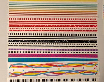 Sticker design lines 9 pack 12x2 strips 5 options