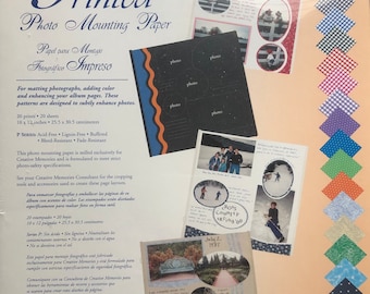 Printed Photo Mounting Paper  “Creative Memories”