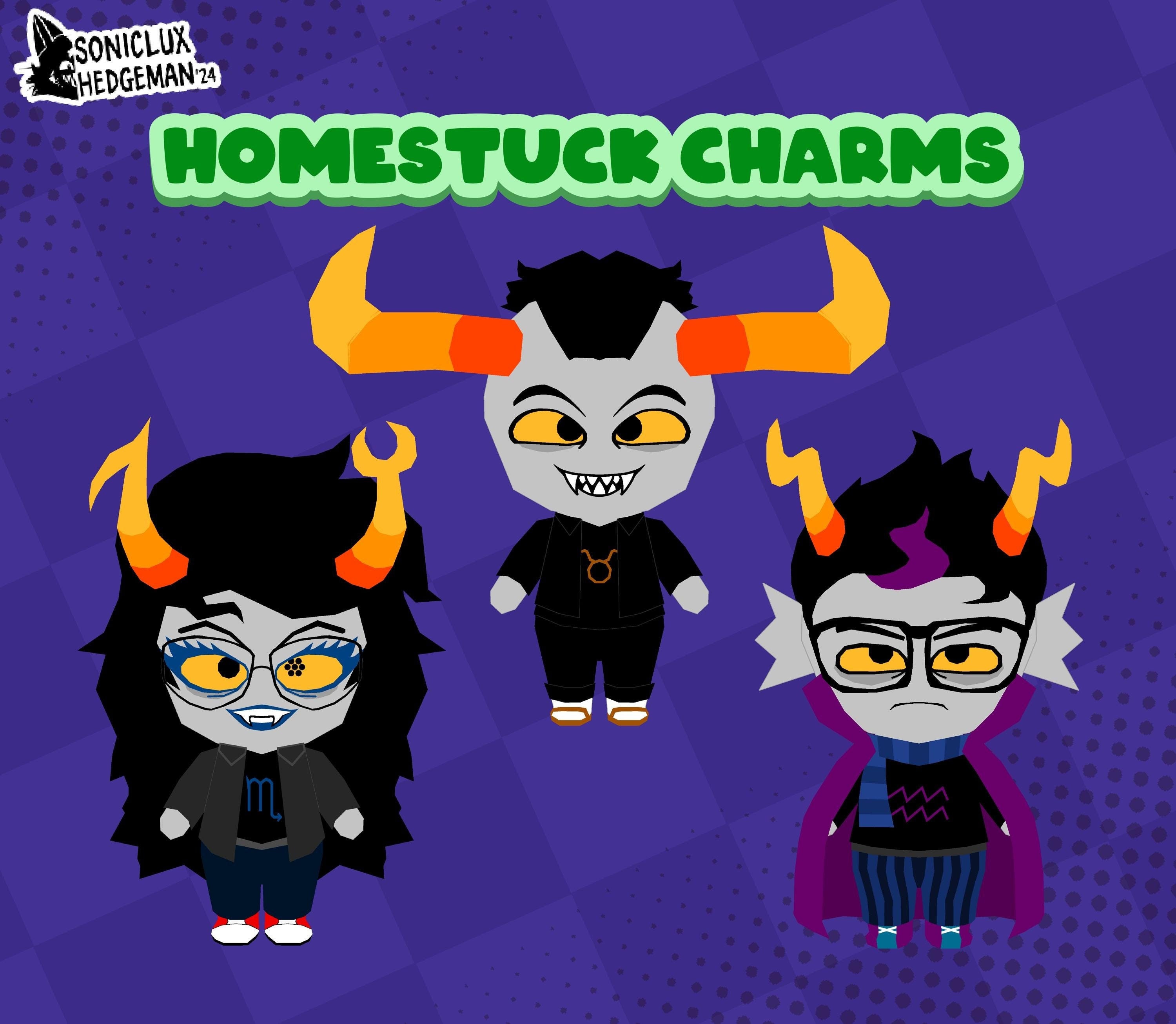 PRINT ON DEMAND | Low Poly Lil Trolls (set 2) - Vriska/tavros/eridan -  Homestuck Acrylic Keychains (50mm) - Etsy, image size:3000x2612